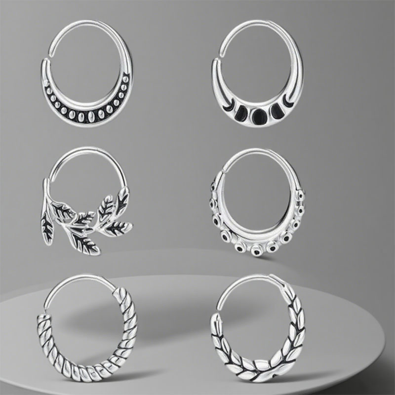 Body Jewelry Metal Types - เครื่องประดับแหวนจมูกและเครื่องประดับเจาะใบหน้าสำหรับผู้หญิง 6 ชิ้นเป็นเทรนด์และใช้งานได้หลากหลาย มีหลายประเภทที่เซ็กซี่