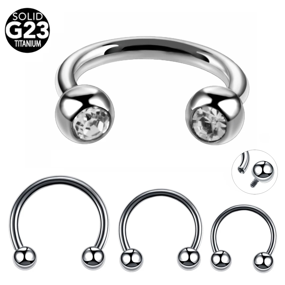 Zoor Body Jewelry - 10Pcs/20Pcs/50Pcs G23 Titanium HorseshoeแหวนหูเจาะแหวนจมูกHelixเจาะLabret SeptumเจาะCBRเครื่องประดับ