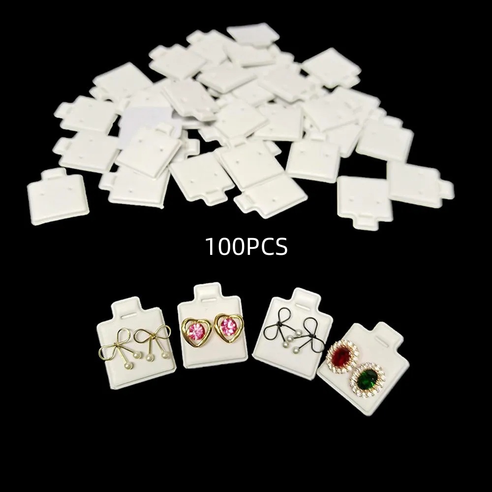 Body Jewelry Display - การ์ดแสดงต่างหูสีขาว 100 ชิ้น ขนาด 2.5x3 ซม.