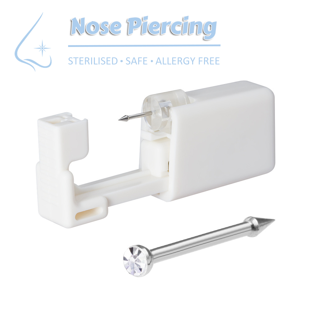 Body Jewelry Factory - 6/12 ชิ้น Disposable Self จมูกเจาะชุดปราศจากเชื้อไม่เจ็บปวดปลอดภัย Nostril