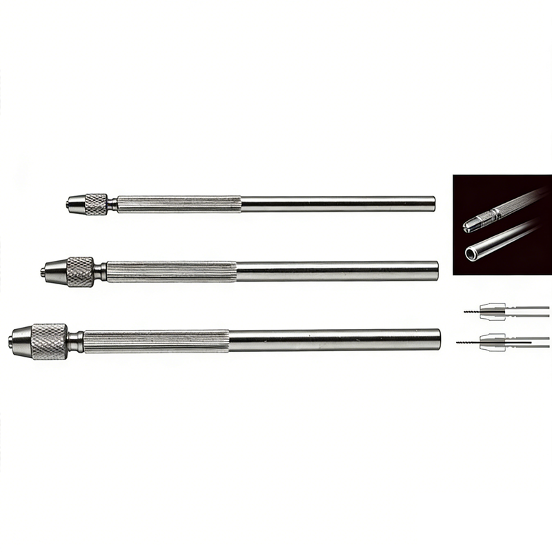 Body Jewelry Metal Types - ANEX คีมจับชิ้นงานแบบเจาะทะลุ สำหรับงานทำเครื่องประดับและการเจาะขนาดเล็ก ด้ามจับกลวงทำจากเหล็กคาร์บอน สำหรับดอกสว่านแบบปรับได้