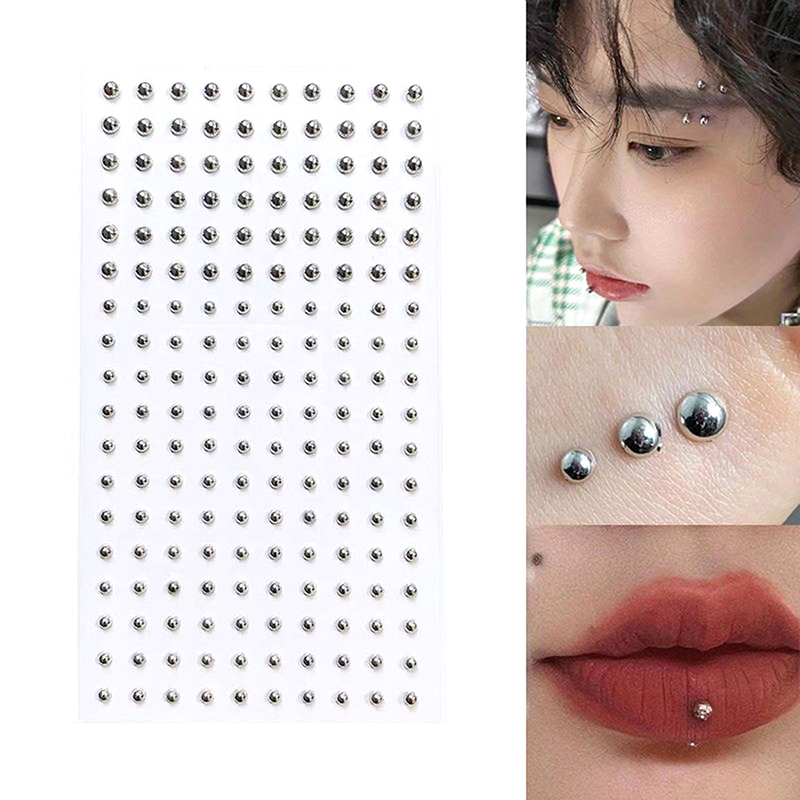 Body Jewelry Ear Piercing - สติกเกอร์เพชรติดจมูกปลอม แบบติดเอง ไม่ต้องเจาะ สำหรับตกแต่งดวงตา หู ใบหน้า