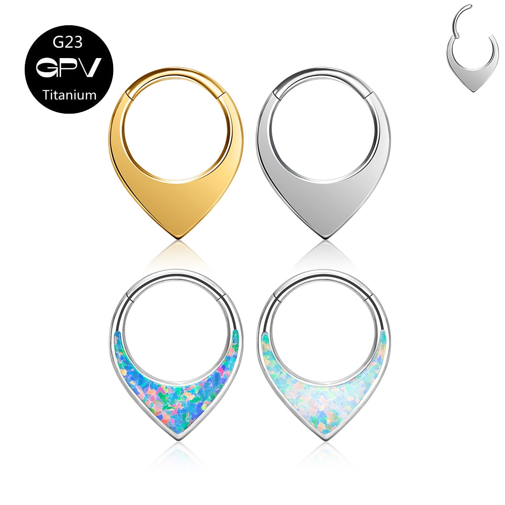 Body Jewelry Manufacturers - G23 F136หยดน้ำโอปอลจมูกแหวนจมูกเจาะรูจมูกต่างหูเครื่องประดับเจาะรูชายและหญิงขายส่ง