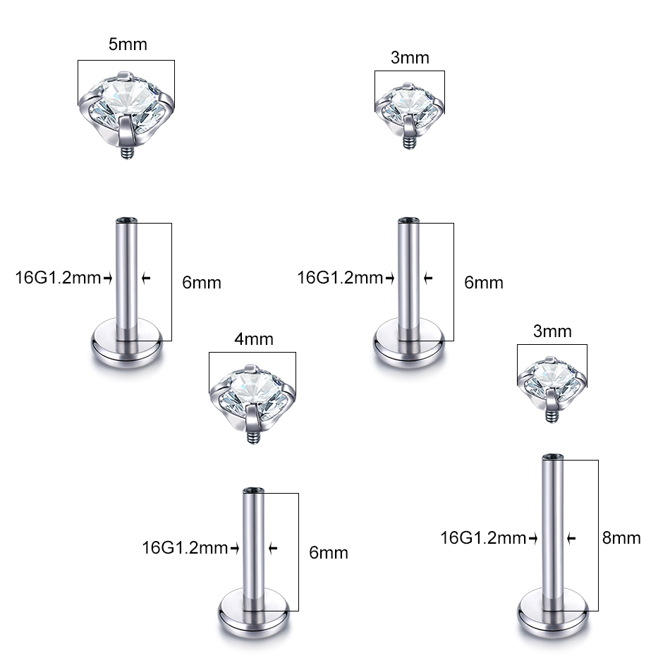 10ชิ้นเจาะห่วงไทเทเนียม G23 16 - Body Jewelry Lip Ring บทวิจารณ์และราคา