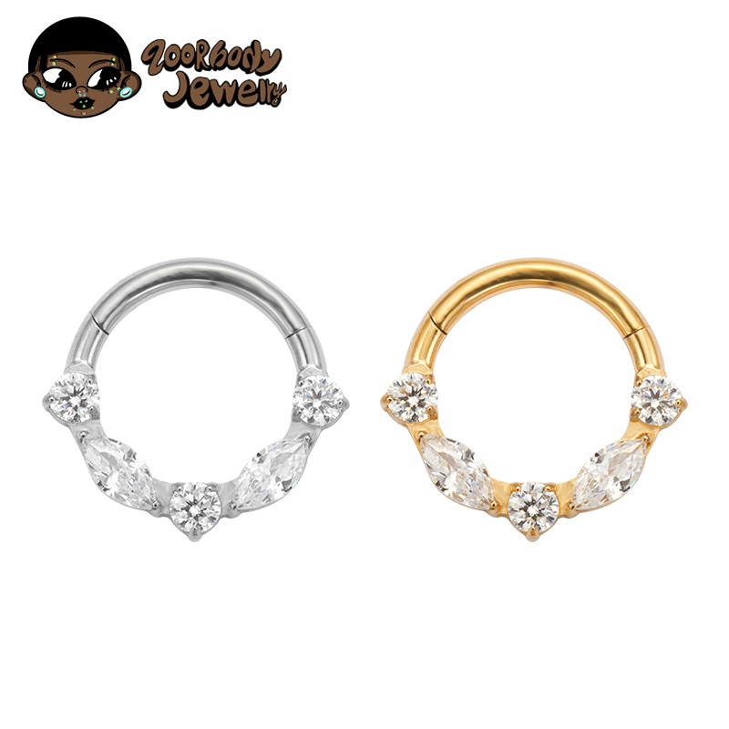 ASTM F136 ไทเทเนียม Marquise C - Zoor Body Jewelry บทวิจารณ์และราคา