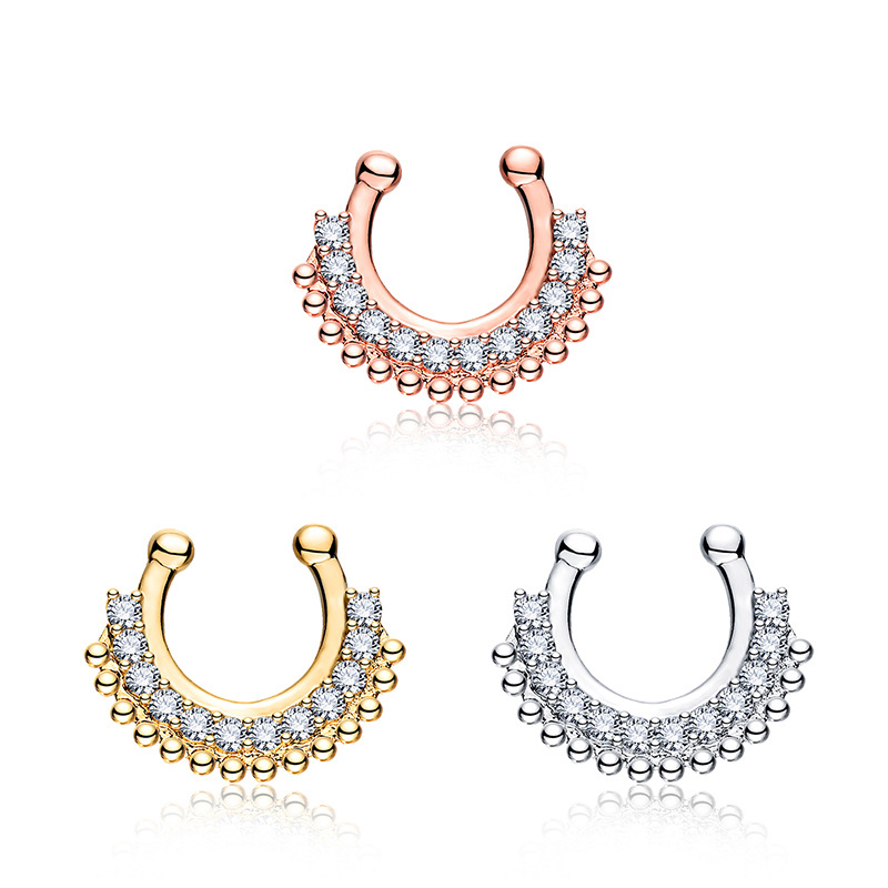 1PCS U-type Fake Septum Clicke - Body Jewelry Metal Types บทวิจารณ์และราคา