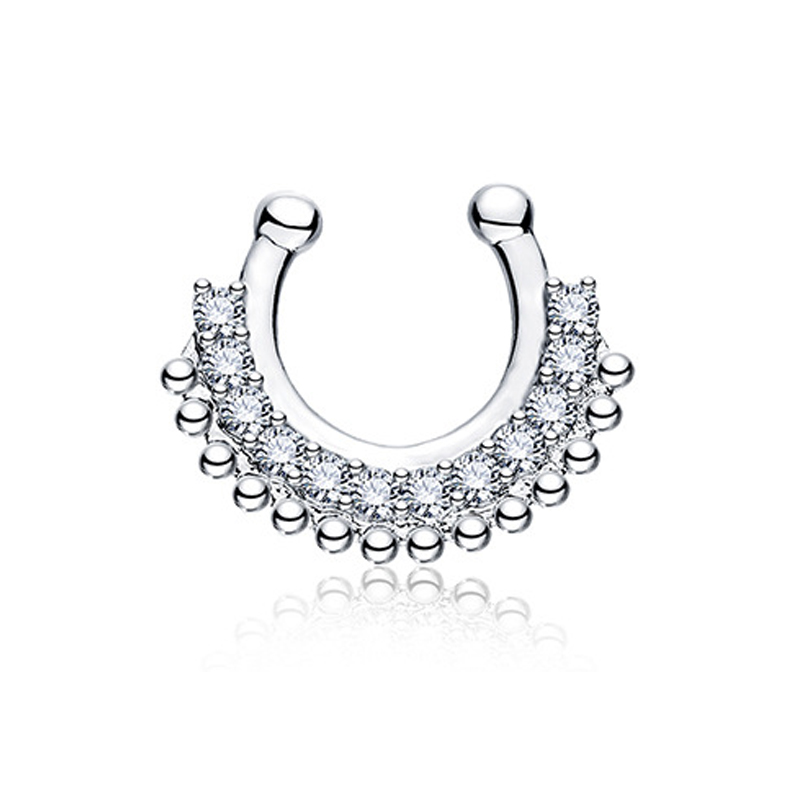 1PCS U-type Fake Septum Clicke - Body Jewelry Metal Types บทวิจารณ์และราคา