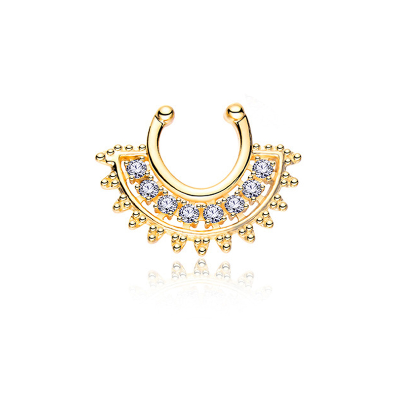1PCS U-type Fake Septum Clicke - Body Jewelry Metal Types บทวิจารณ์และราคา