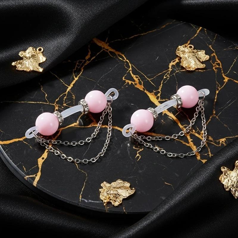 คลิปหนีบหัวนมแบบไม่เจาะ 2 ชิ้น - Body Jewelry Nipple Chain บทวิจารณ์และราคา