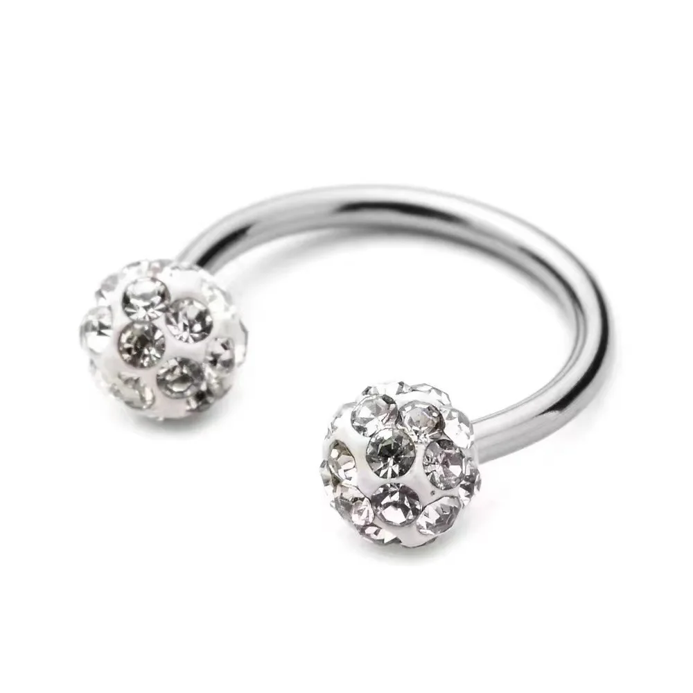 5 PC สแตนเลสสตีล Rhinestone Ba - Body Jewelry Metal Types บทวิจารณ์และราคา