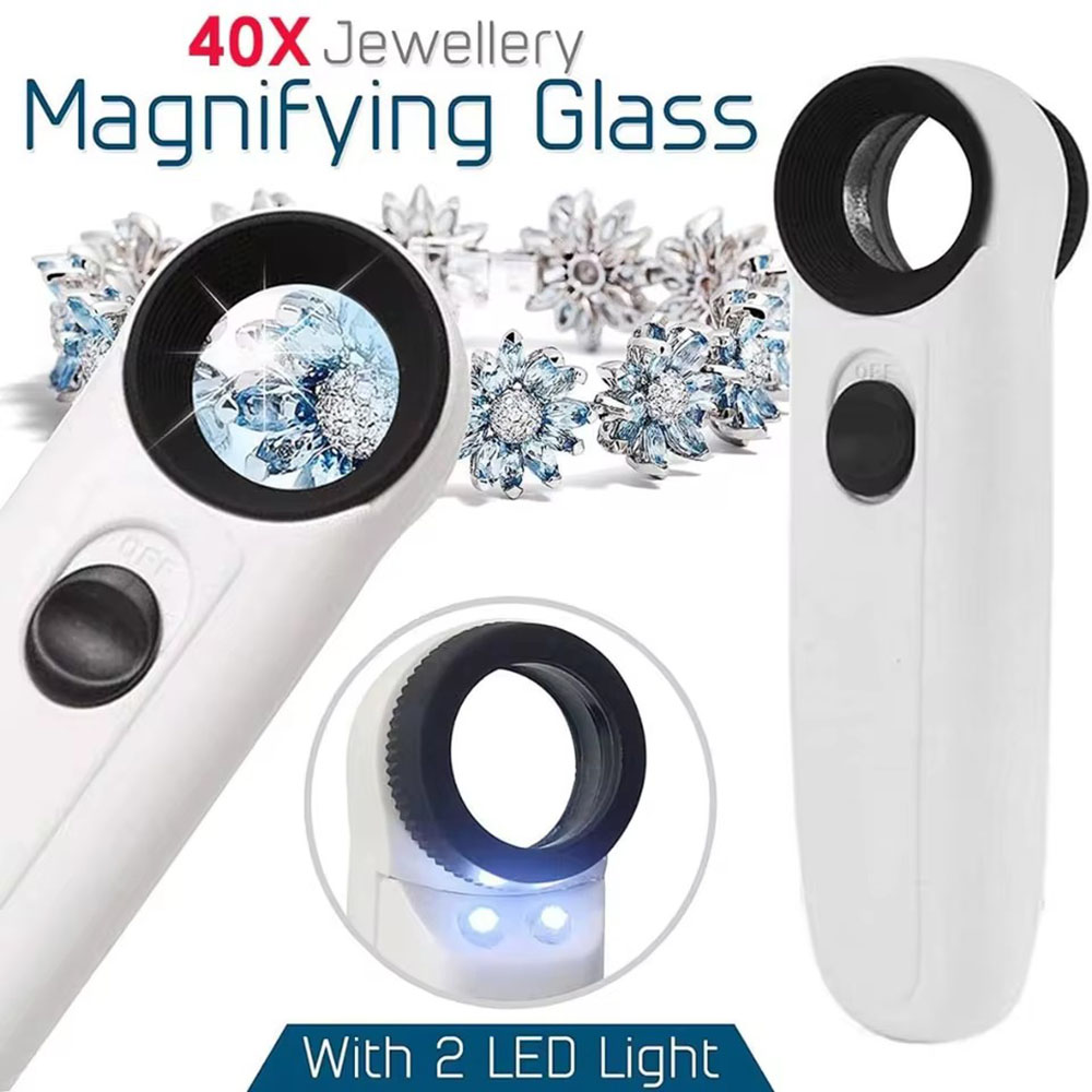 แว่นขยาย 40 เท่า พร้อมไฟ LED 2 - Body Jewelry Websites บทวิจารณ์และราคา