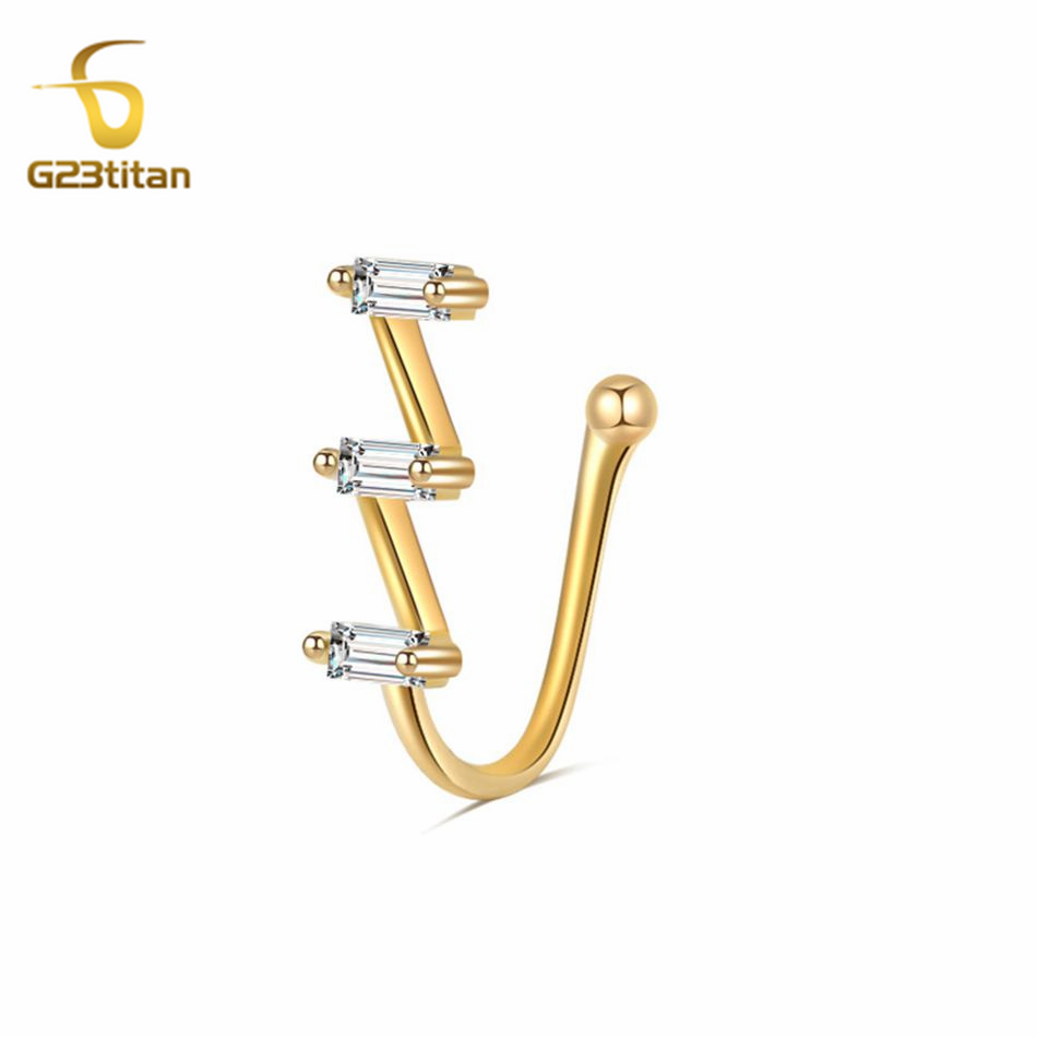 1ชิ้นแหวนเจาะจมูกปลอมคลิปทองแด - Body Jewelry Ear Piercing บทวิจารณ์และราคา