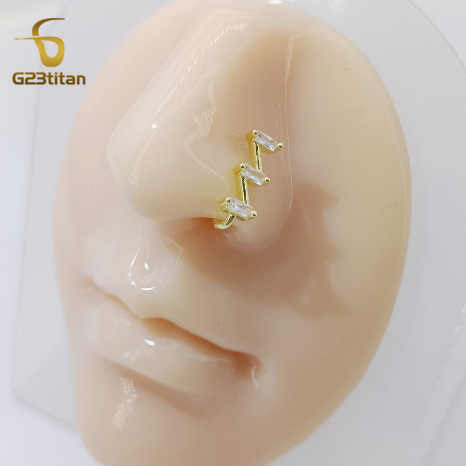 1ชิ้นแหวนเจาะจมูกปลอมคลิปทองแด - Body Jewelry Ear Piercing บทวิจารณ์และราคา