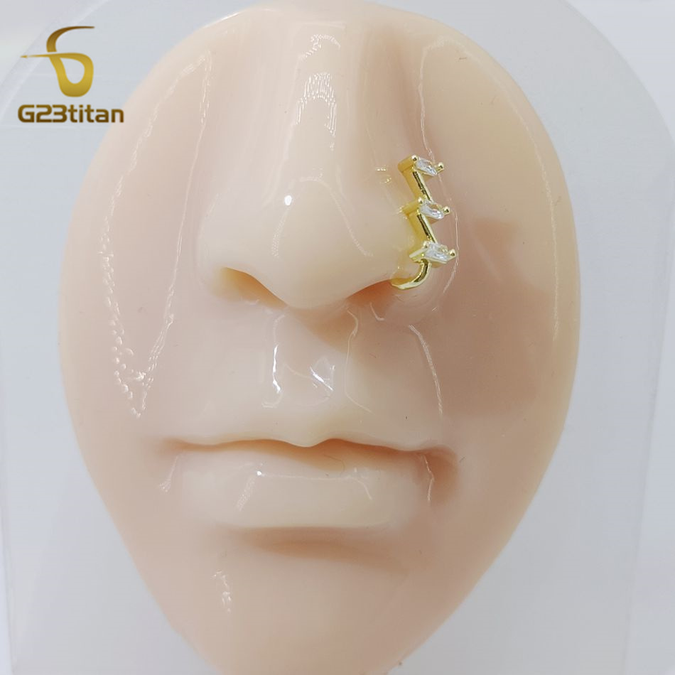 1ชิ้นแหวนเจาะจมูกปลอมคลิปทองแด - Body Jewelry Ear Piercing บทวิจารณ์และราคา