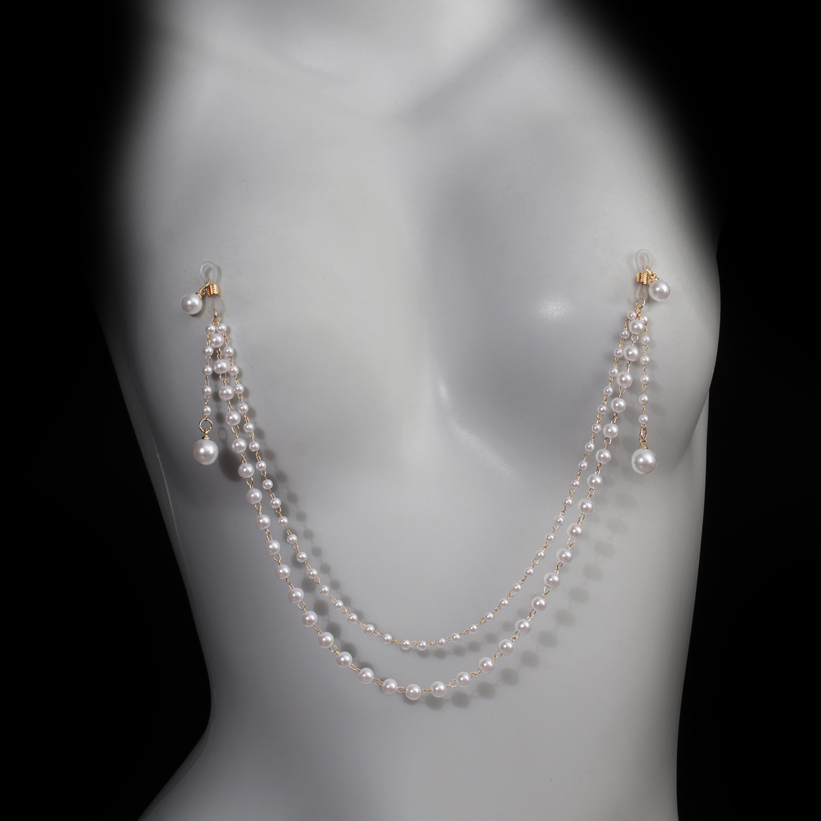 โซ่คล้องหน้าอกประดับมุกแบบไม่ต - Body Jewelry Nipple Chain บทวิจารณ์และราคา