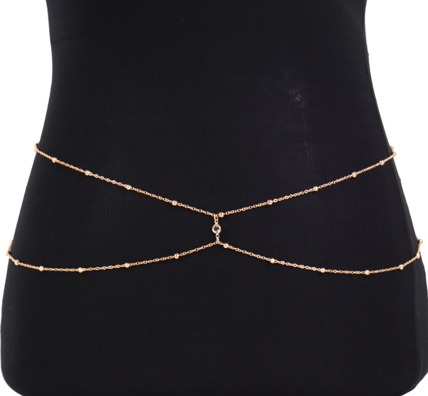 โซ่ประดับลูกปัดพลอยใสสำหรับผู้ - Body Jewelry Chest บทวิจารณ์และราคา