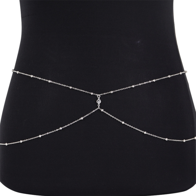 โซ่ประดับลูกปัดพลอยใสสำหรับผู้ - Body Jewelry Chest บทวิจารณ์และราคา
