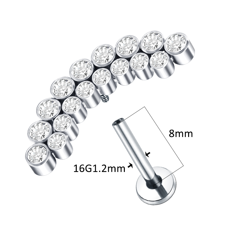 PVD ไทเทเนียม PIERC Labret สตั - Zoor Body Jewelry บทวิจารณ์และราคา