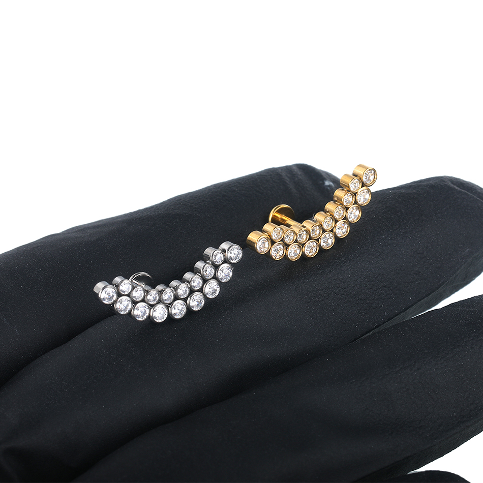 PVD ไทเทเนียม PIERC Labret สตั - Zoor Body Jewelry บทวิจารณ์และราคา