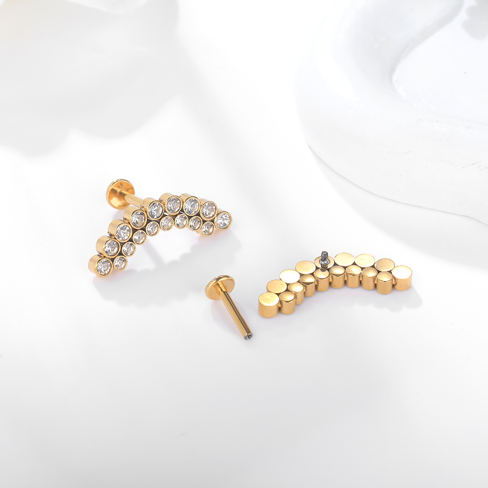 PVD ไทเทเนียม PIERC Labret สตั - Zoor Body Jewelry บทวิจารณ์และราคา