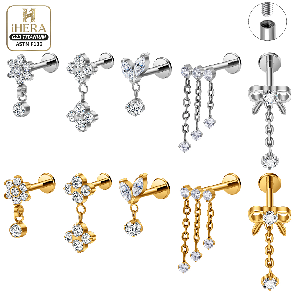 จิวเจาะริมฝีปากรูปใบไม้ประดับด - Zoor Body Jewelry บทวิจารณ์และราคา