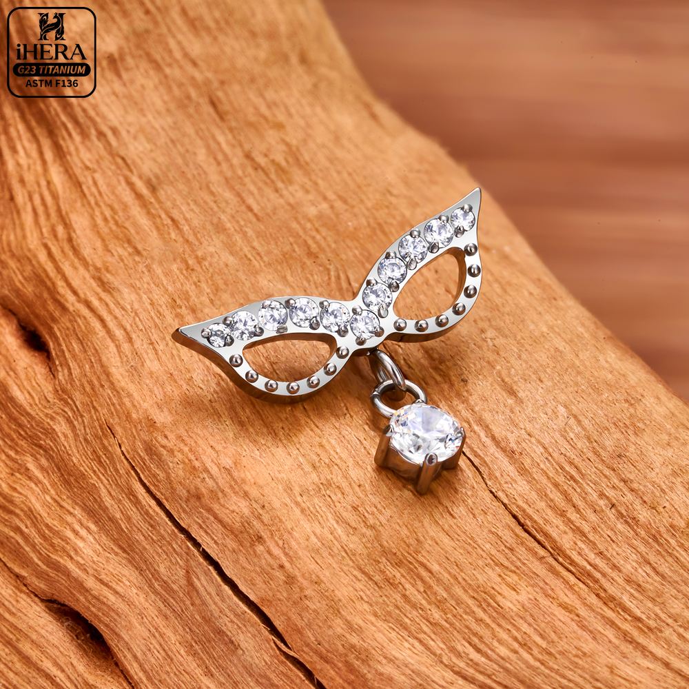 จิวเจาะริมฝีปากรูปใบไม้ประดับด - Zoor Body Jewelry บทวิจารณ์และราคา