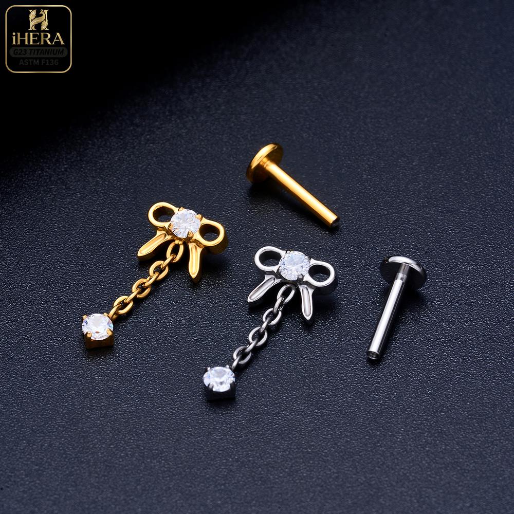 จิวเจาะริมฝีปากรูปใบไม้ประดับด - Zoor Body Jewelry บทวิจารณ์และราคา
