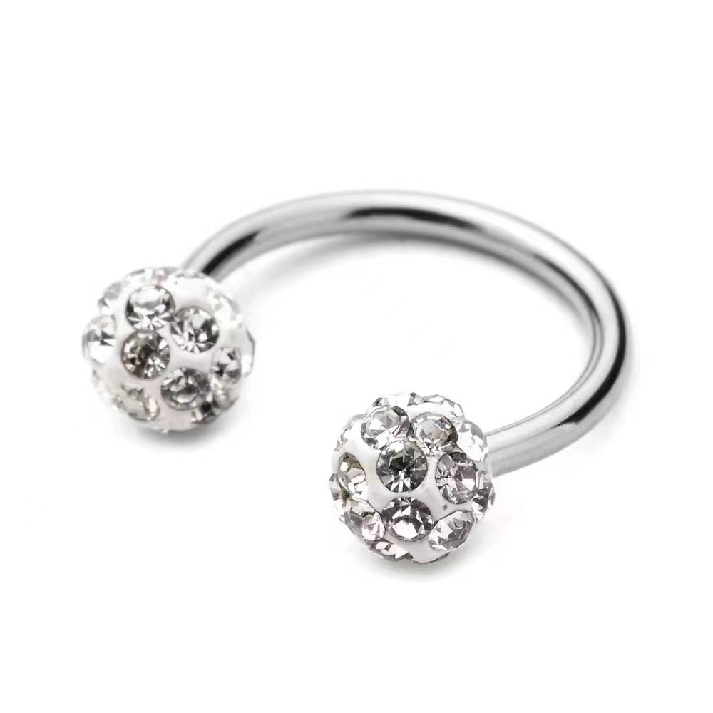 5 PC สแตนเลสสตีล Rhinestone Ba - Body Jewelry Metal Types บทวิจารณ์และราคา