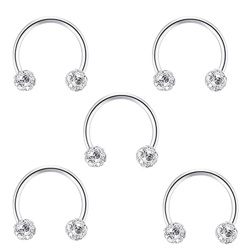 5 PC สแตนเลสสตีล Rhinestone Ba - Body Jewelry Metal Types บทวิจารณ์และราคา
