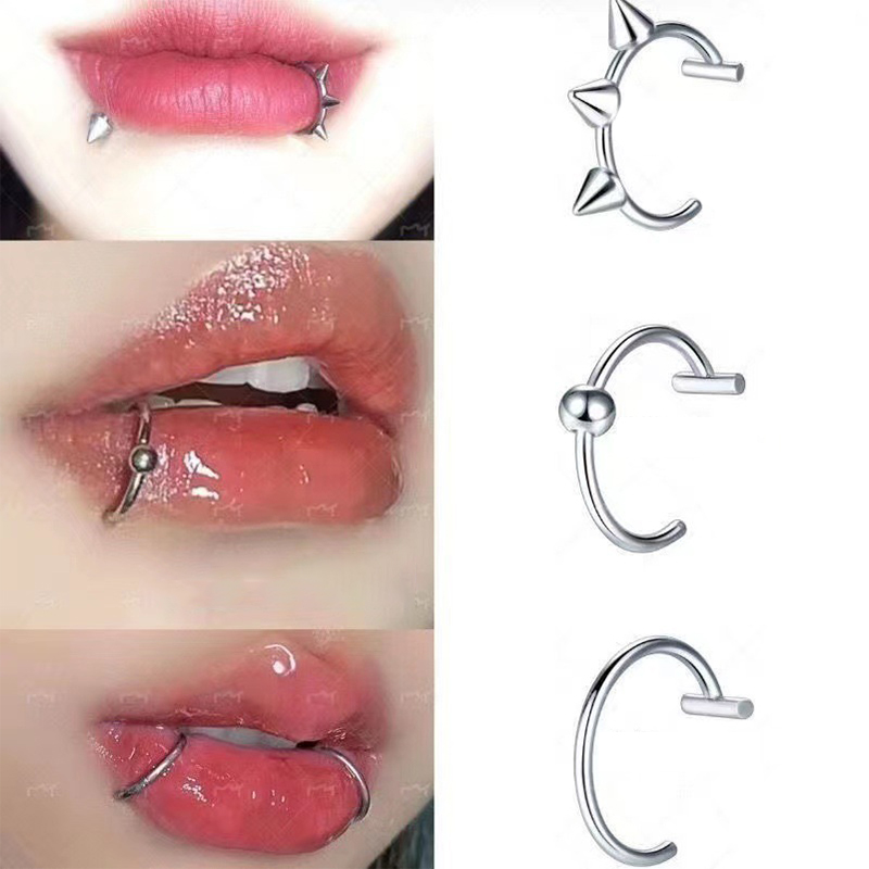 แหวนจมูกปลอมสแตนเลส 1 ชิ้น แบบ - Body Jewelry Lip Ring บทวิจารณ์และราคา