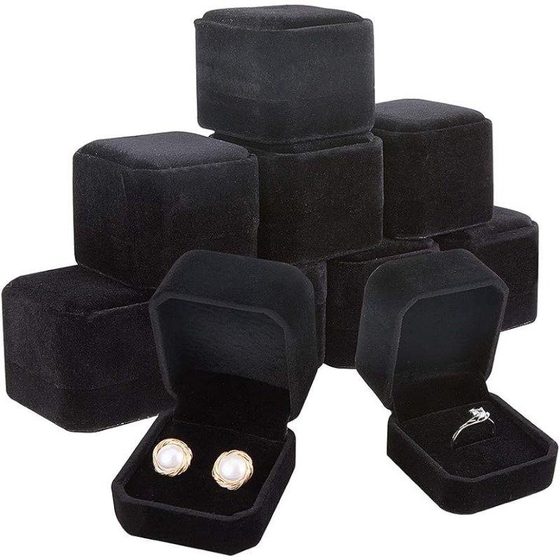 10 Pack กํามะหยี่กล่องแหวนต่าง - Body Jewelry Display บทวิจารณ์และราคา