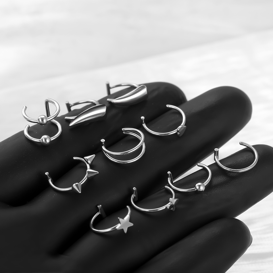 1PC สแตนเลสสตีลแหวนจมูกปลอม Ho - Body Jewelry Lip Ring บทวิจารณ์และราคา