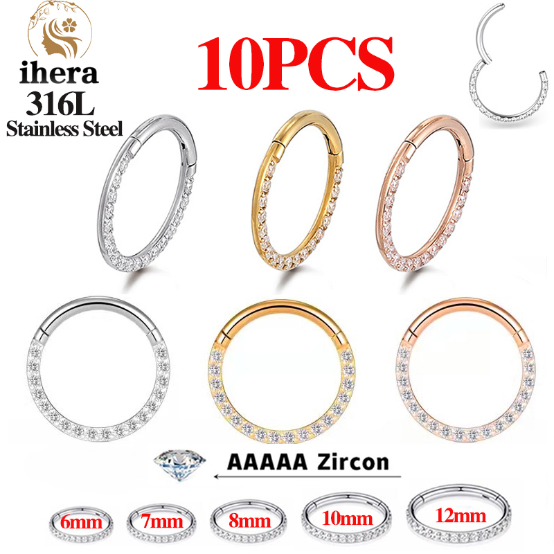 1/10 ชิ้น ต่างหูสแตนเลสแบบคลิก - Body Jewelry Ear Piercing บทวิจารณ์และราคา