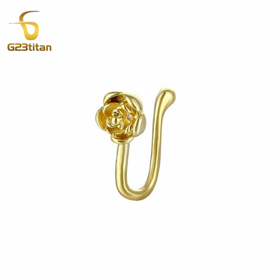 คลิปหนีบจมูกคริสตัลทองแดงรูปดอ - Body Jewelry Ear Piercing บทวิจารณ์และราคา