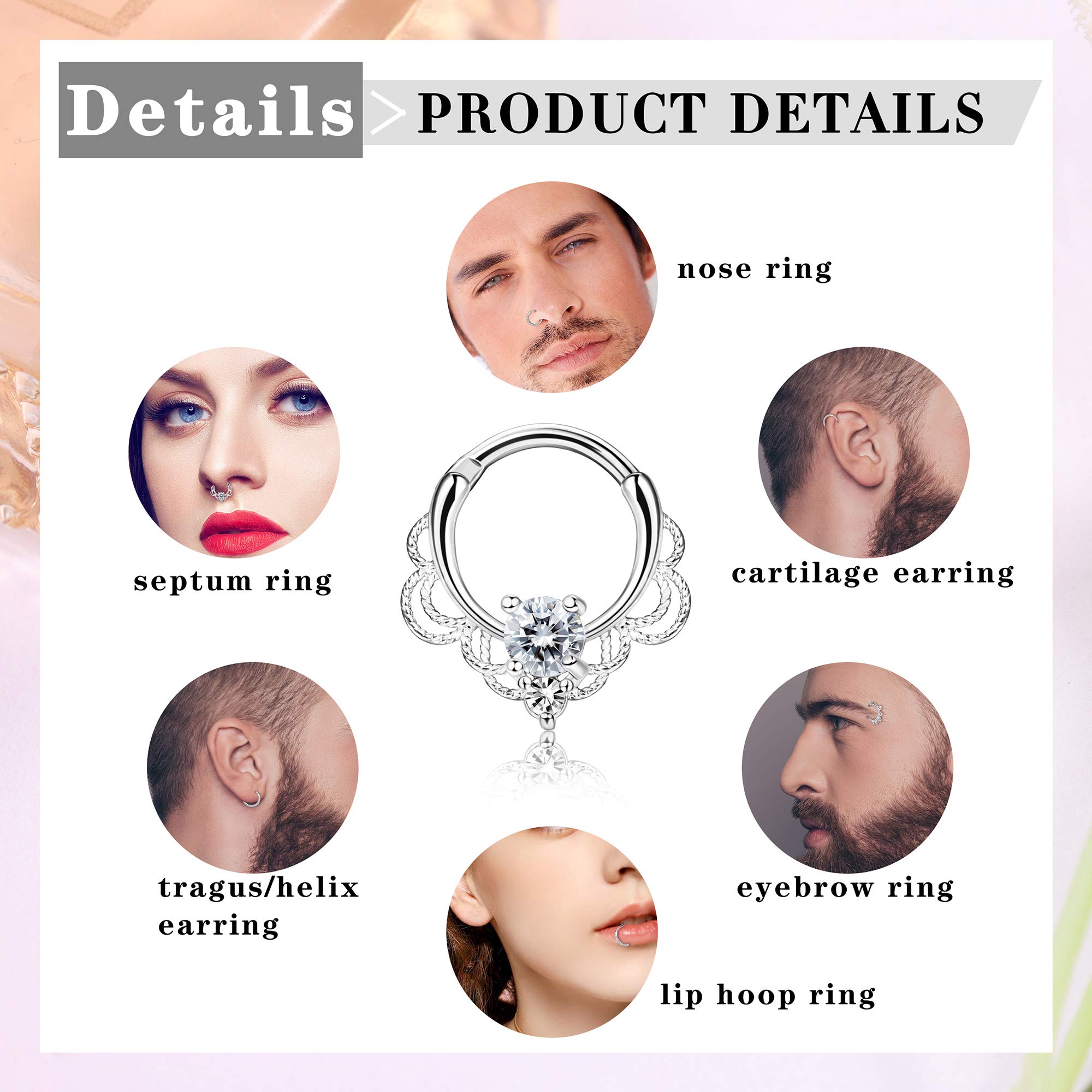 Drperfect 16G Septum Clicker แ - Rook Curved Barbell บทวิจารณ์และราคา