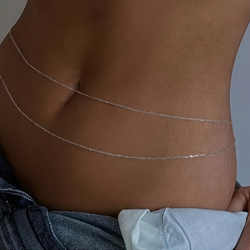 เข็มขัดโซ่คาดเอวโลหะสีทองสองชั - Body Jewelry Bulk บทวิจารณ์และราคา